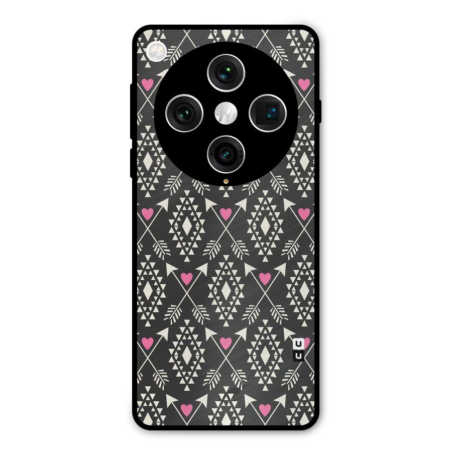 Hit Arrow Love Metal Back Case for Oppo Find X8 Pro