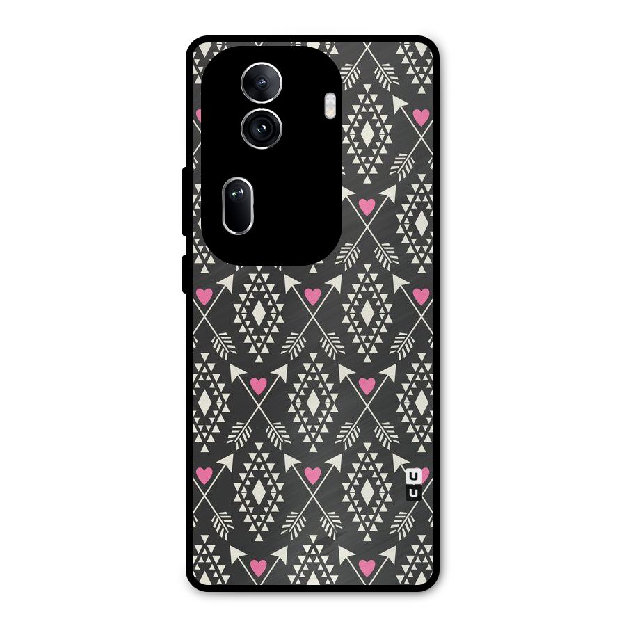Hit Arrow Love Metal Back Case for Oppo Reno11 Pro 5G