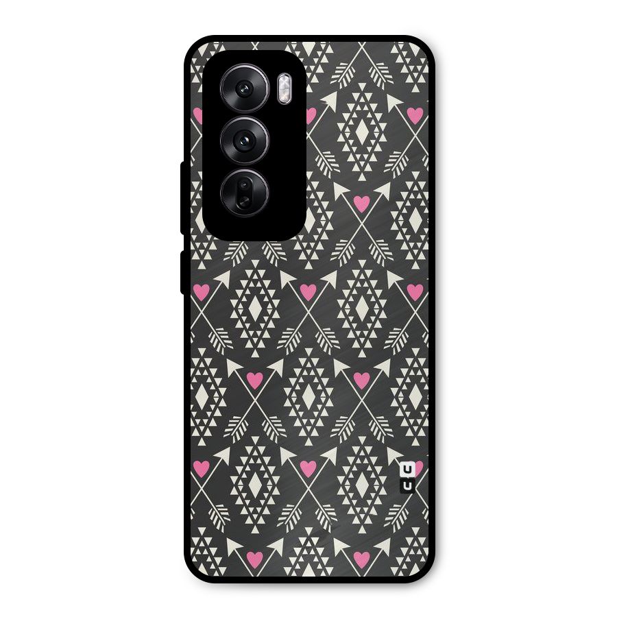 Hit Arrow Love Metal Back Case for Oppo Reno12