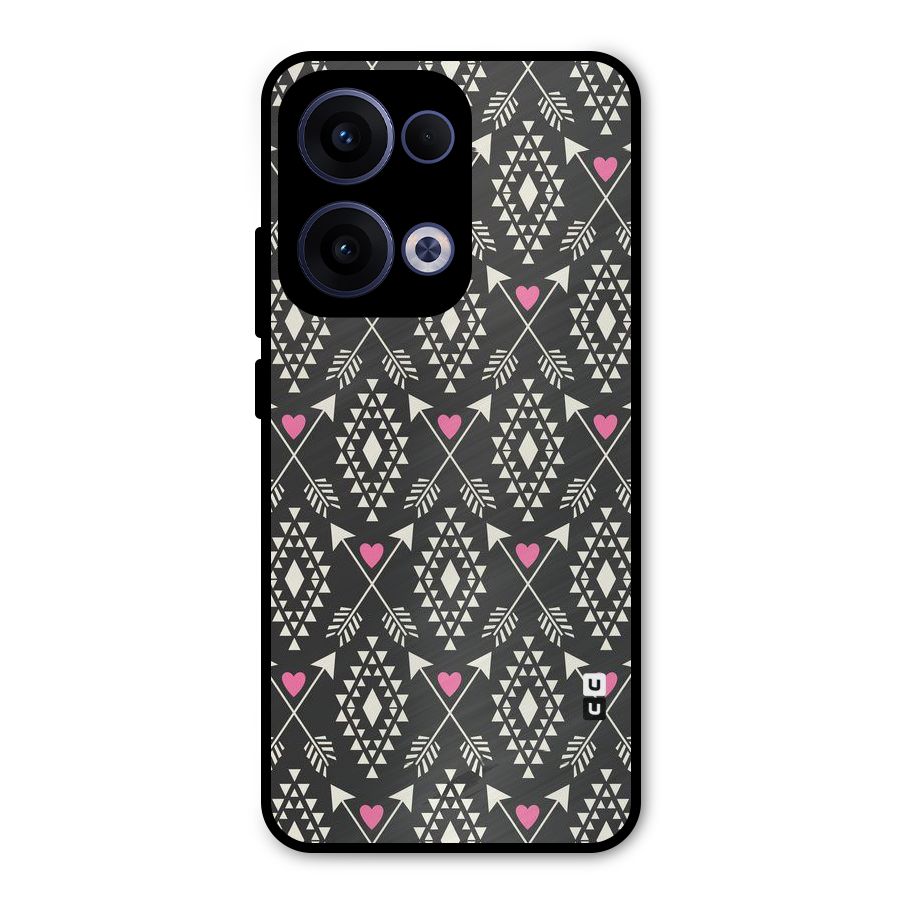 Hit Arrow Love Metal Back Case for Oppo Reno13