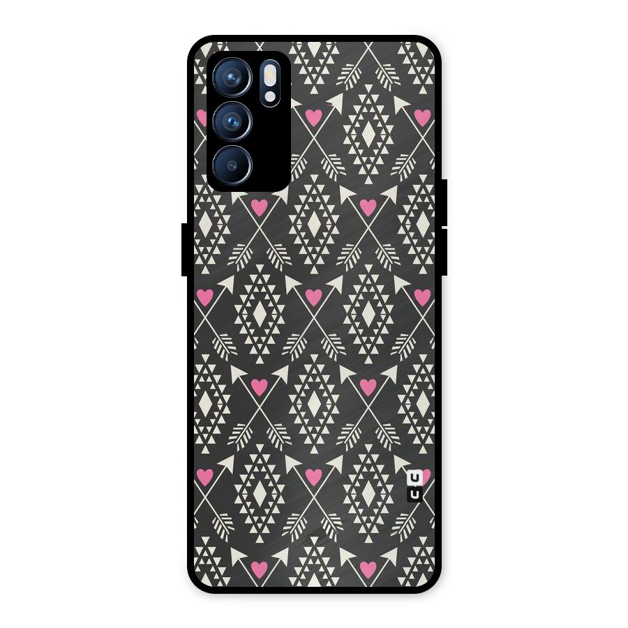 Hit Arrow Love Metal Back Case for Oppo Reno6 5G