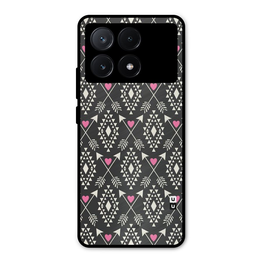 Hit Arrow Love Metal Back Case for Poco X6 Pro
