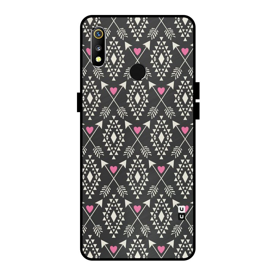 Hit Arrow Love Metal Back Case for Realme 3