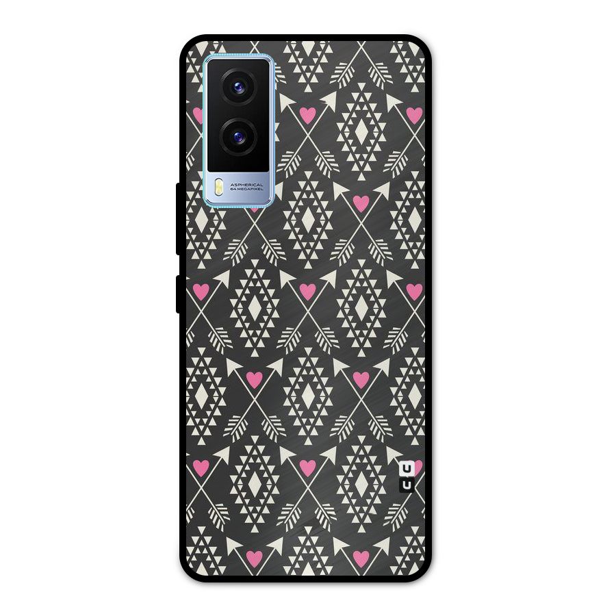 Hit Arrow Love Metal Back Case for Vivo V21e 5G