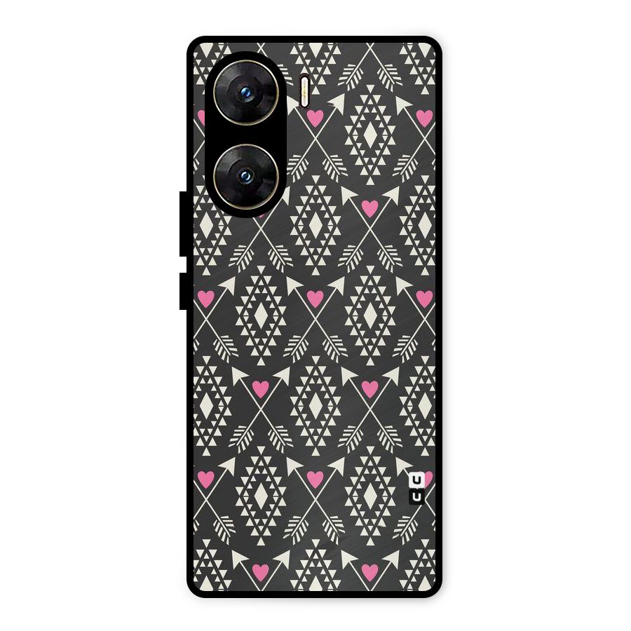 Hit Arrow Love Metal Back Case for Vivo V29e
