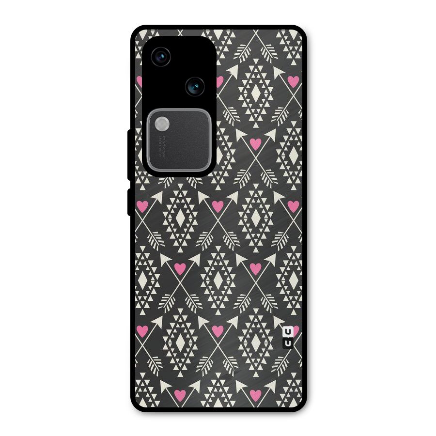 Hit Arrow Love Metal Back Case for Vivo V30 Pro