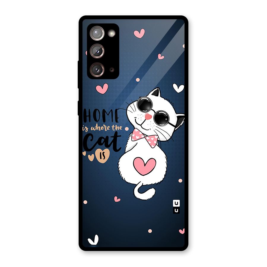 Home Where Cat Glass Back Case for Galaxy Note 20