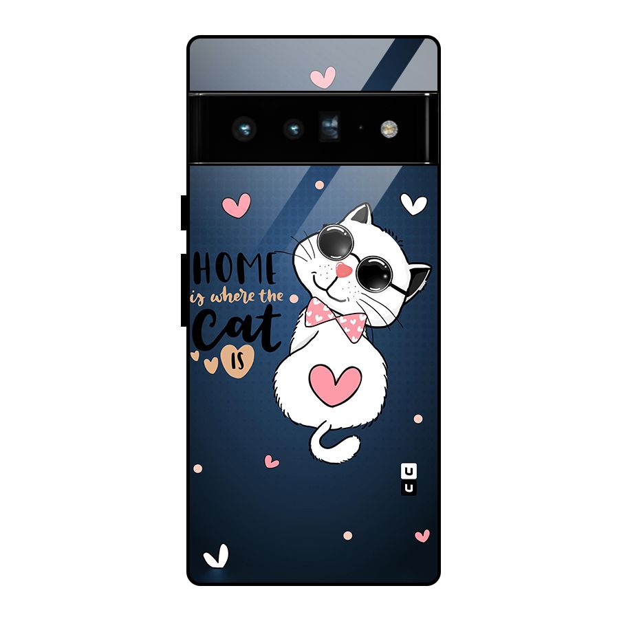 Home Where Cat Glass Back Case for Google Pixel 6 Pro