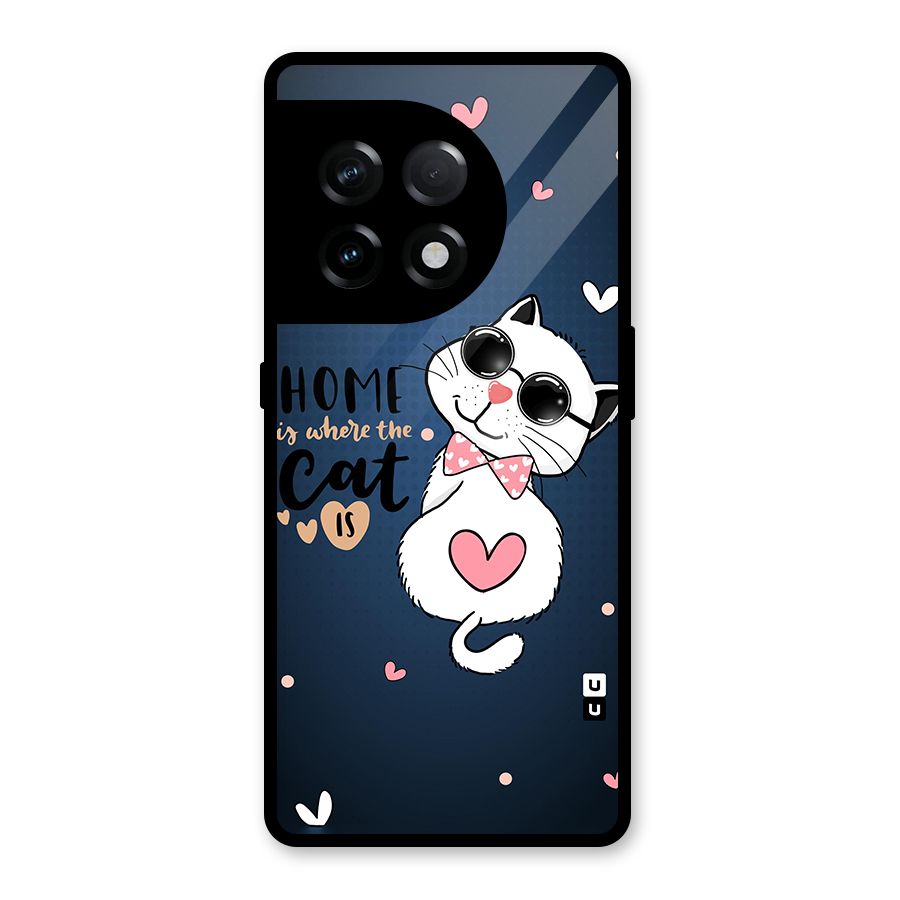 Home Where Cat Glass Back Case for OnePlus 11R