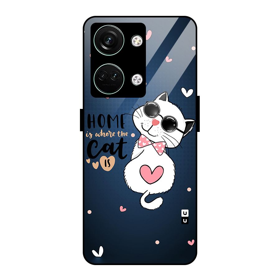 Home Where Cat Glass Back Case for Oneplus Nord 3