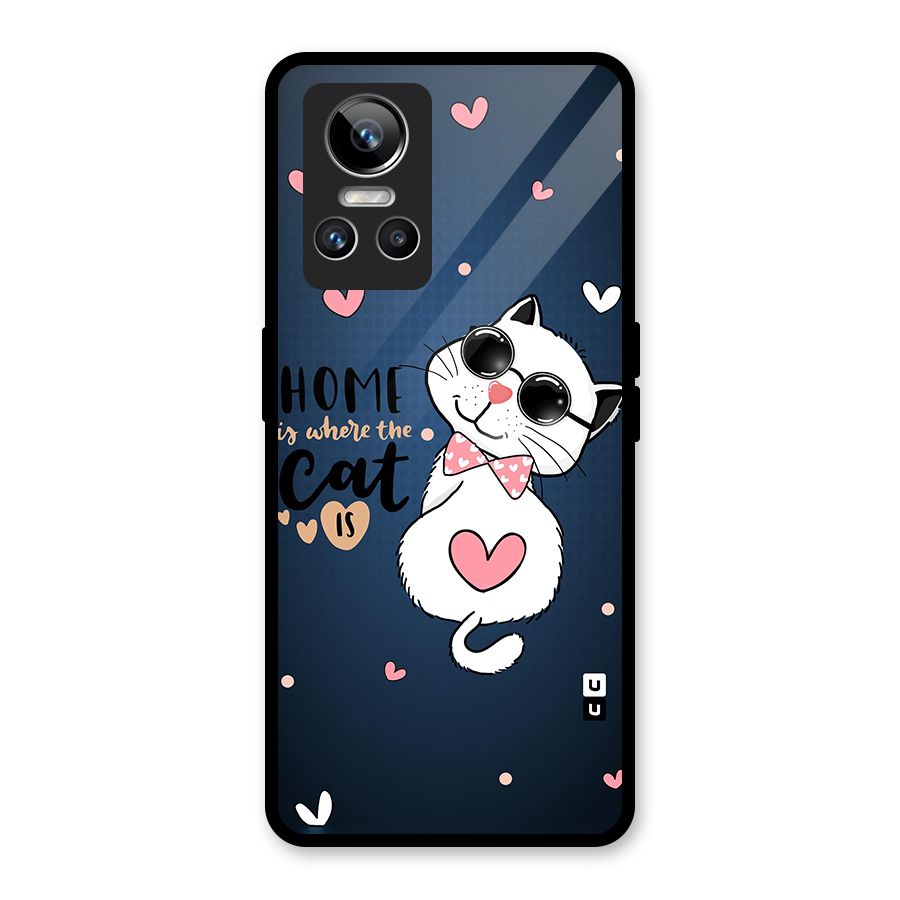 Home Where Cat Glass Back Case for Realme GT Neo 3