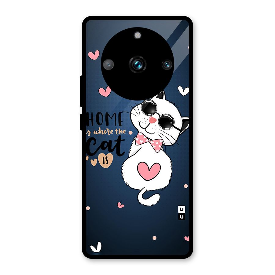 Home Where Cat Glass Back Case for Realme Narzo 60 Pro