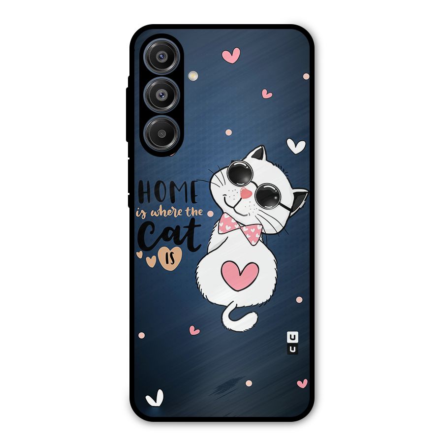 Home Where Cat Metal Back Case for Galaxy A16 5G