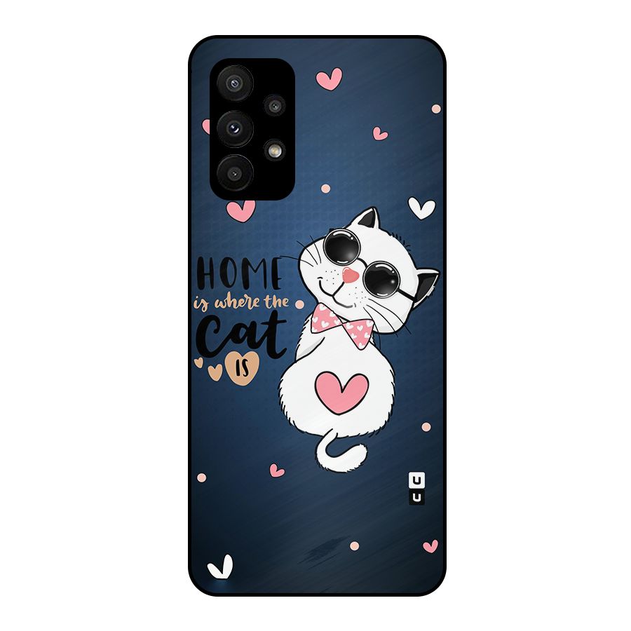 Home Where Cat Metal Back Case for Galaxy A23