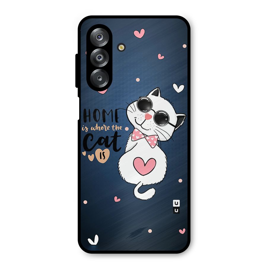 Home Where Cat Metal Back Case for Galaxy A26