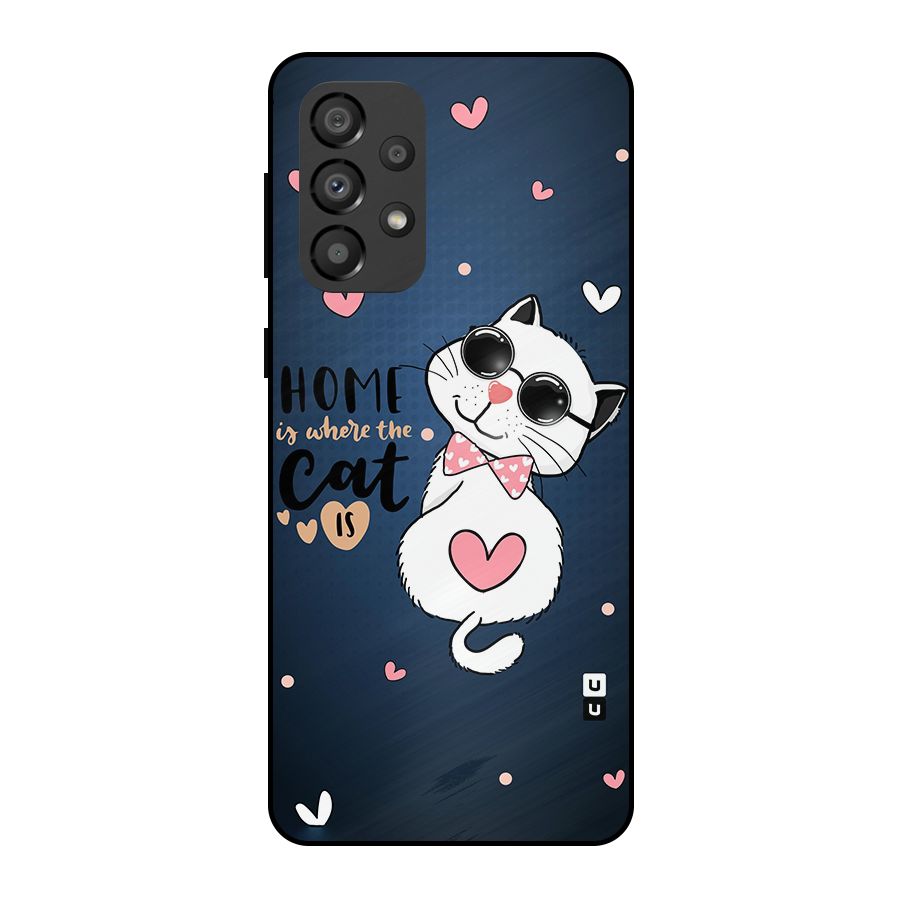 Home Where Cat Metal Back Case for Galaxy A33 5G