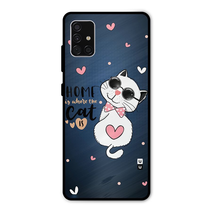 Home Where Cat Metal Back Case for Galaxy A51