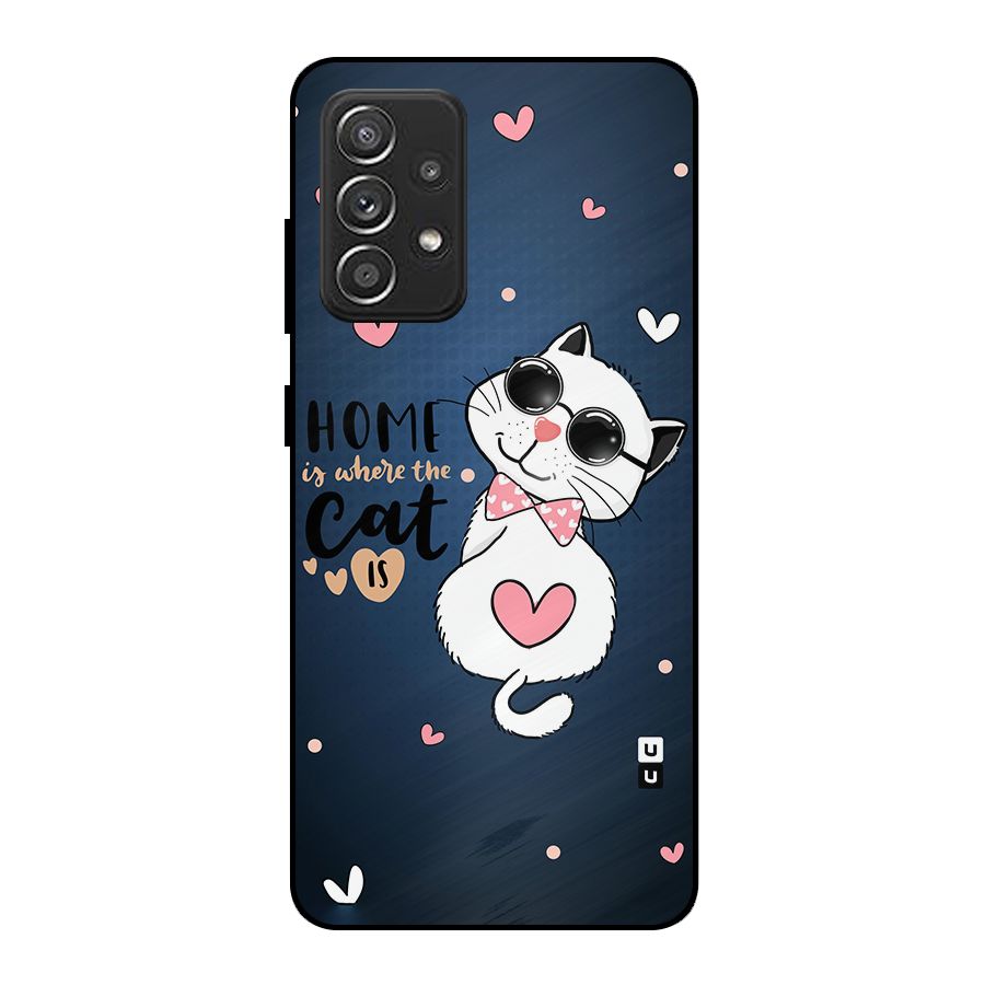 Home Where Cat Metal Back Case for Galaxy A52s 5G