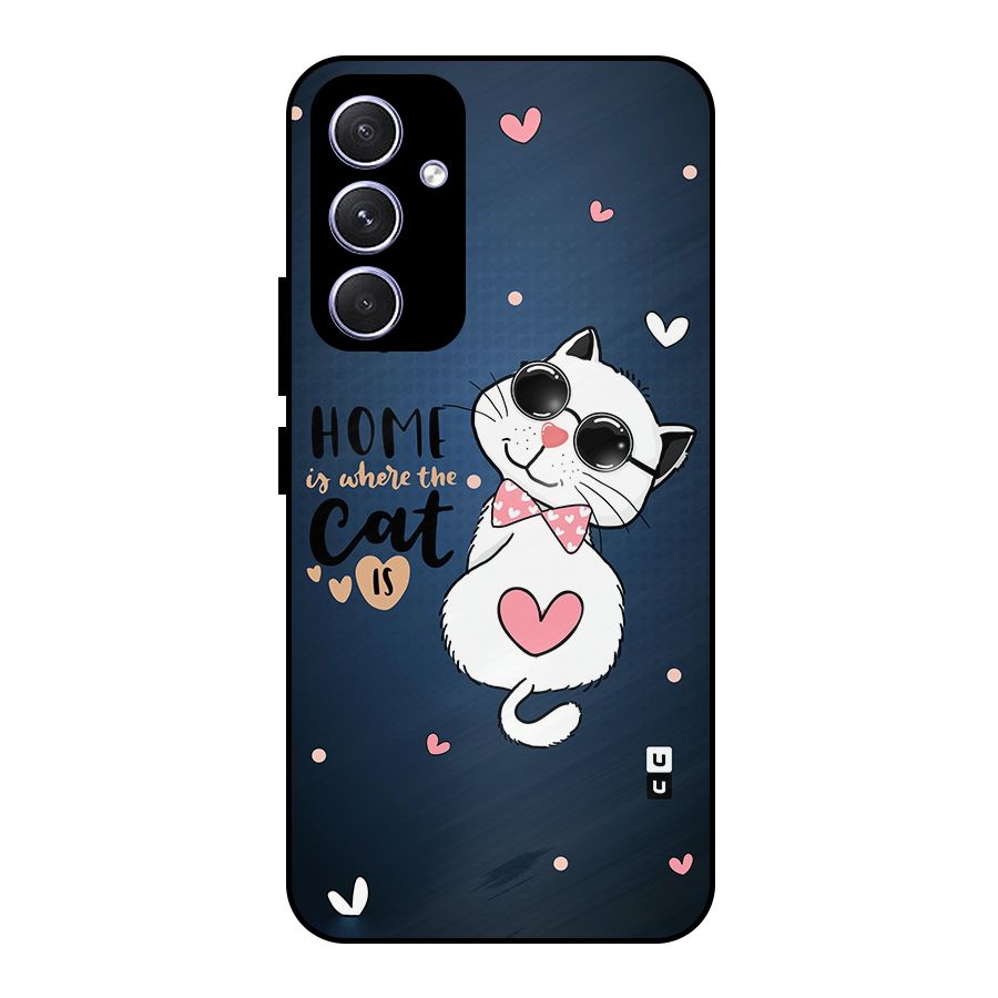 Home Where Cat Metal Back Case for Galaxy A54
