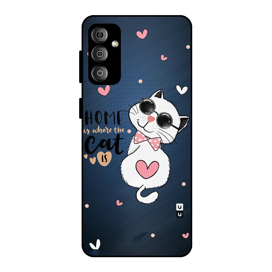 Home Where Cat Metal Back Case for Galaxy F23