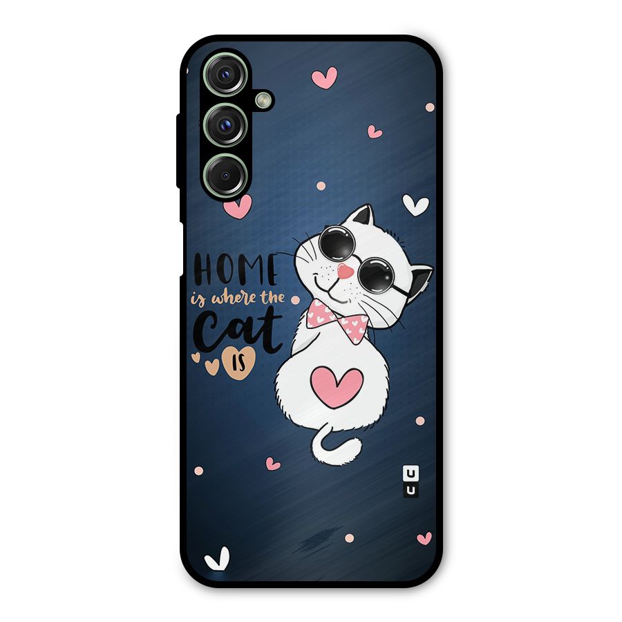 Home Where Cat Metal Back Case for Galaxy F34