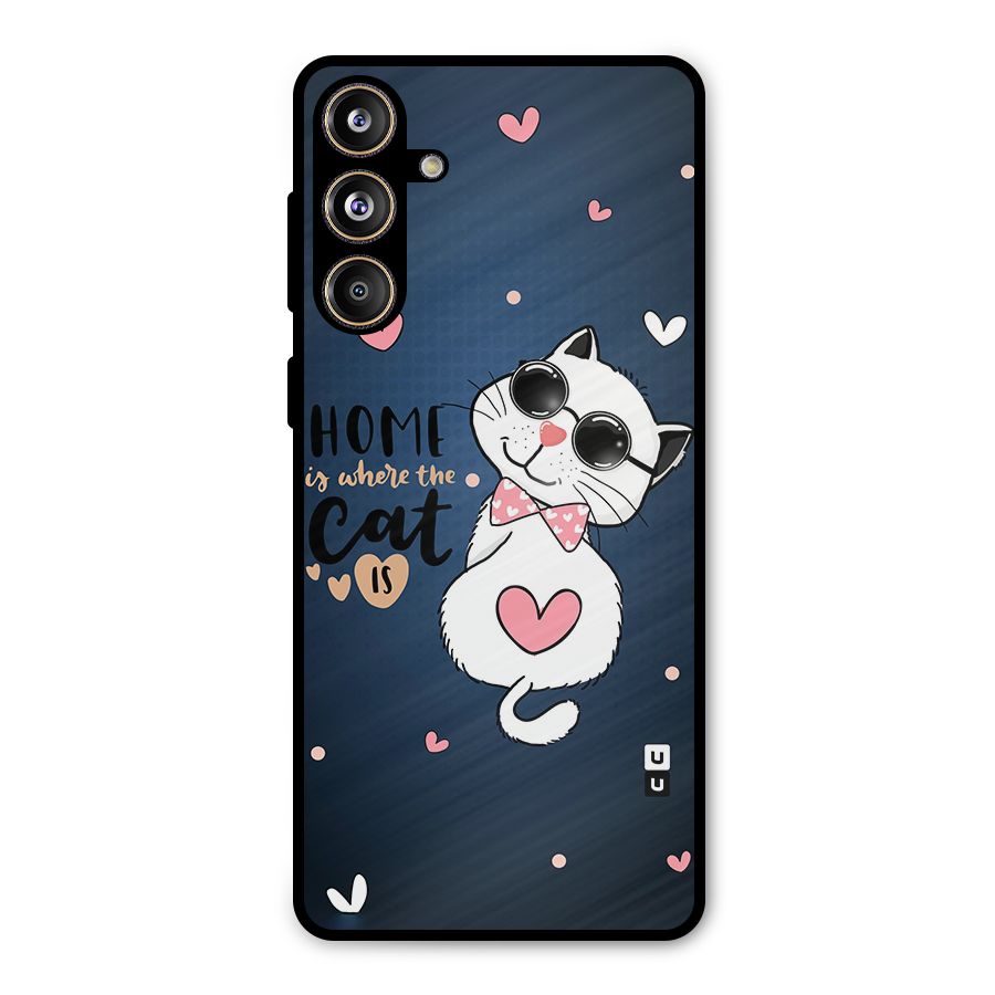 Home Where Cat Metal Back Case for Galaxy F55