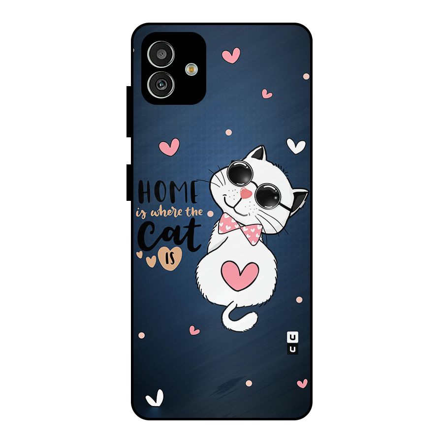 Home Where Cat Metal Back Case for Galaxy M13 5G
