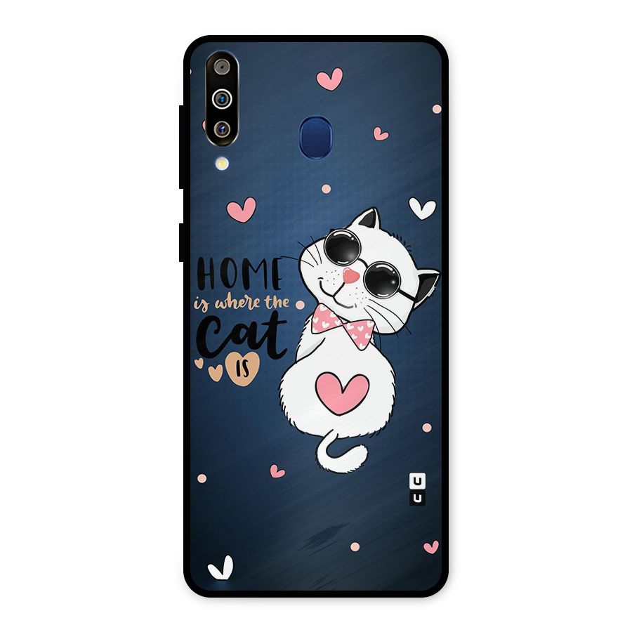 Home Where Cat Metal Back Case for Galaxy M30