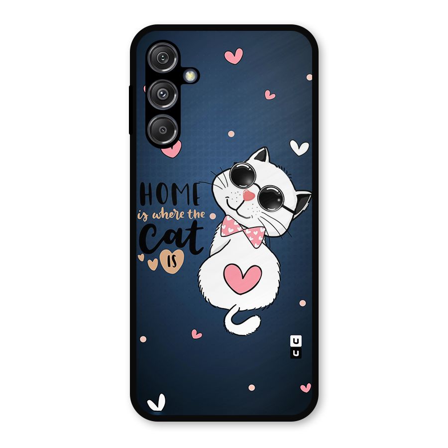 Home Where Cat Metal Back Case for Galaxy M34 5G