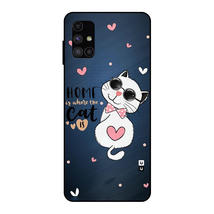 Home Where Cat Metal Back Case for Galaxy M51
