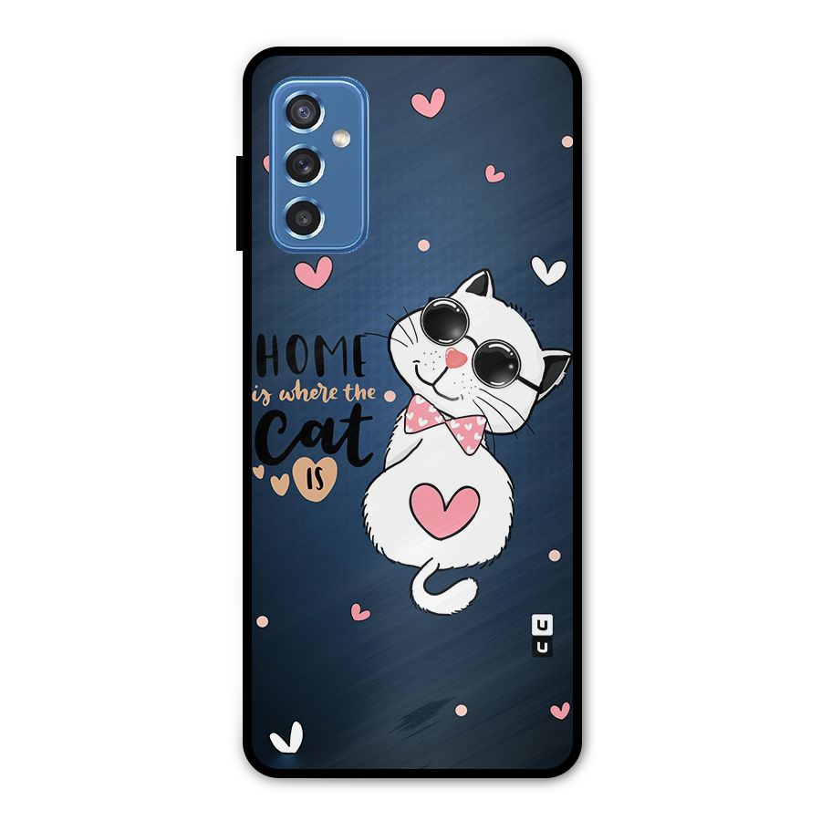 Home Where Cat Metal Back Case for Galaxy M52 5G