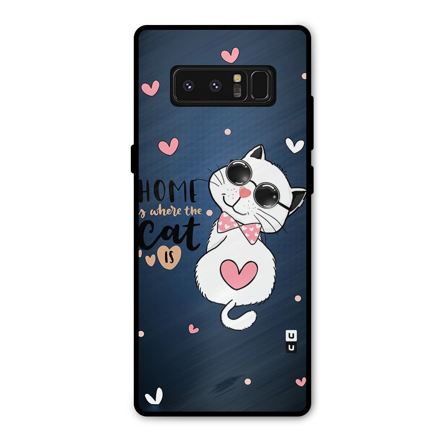 Home Where Cat Metal Back Case for Galaxy Note 8