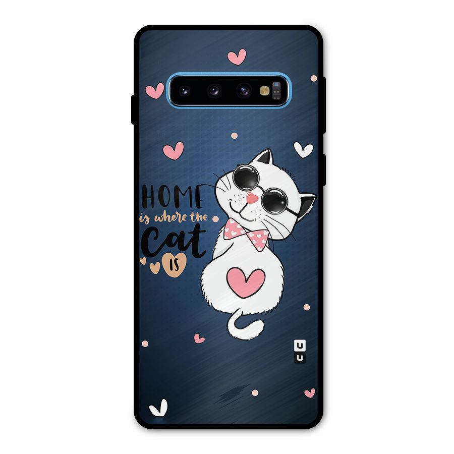 Home Where Cat Metal Back Case for Galaxy S10