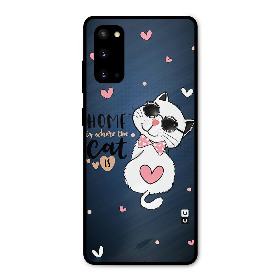 Home Where Cat Metal Back Case for Galaxy S20