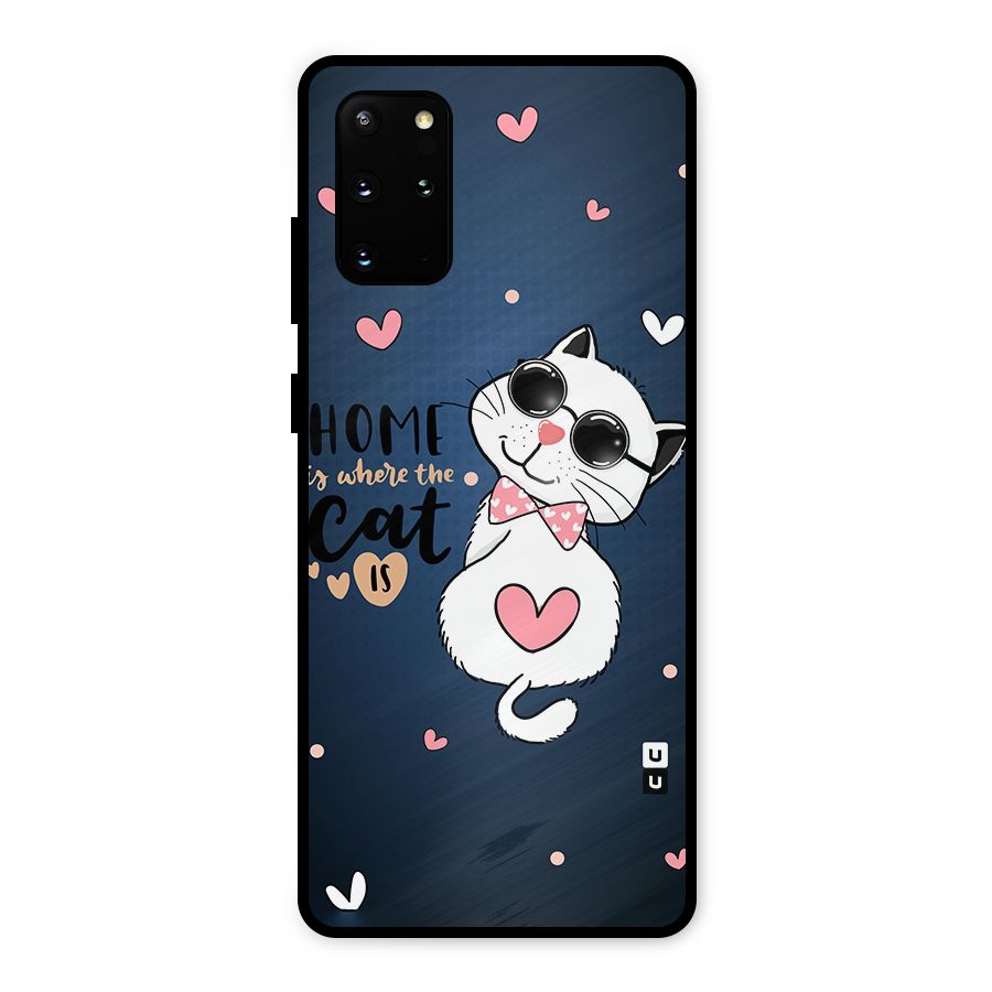 Home Where Cat Metal Back Case for Galaxy S20 Plus