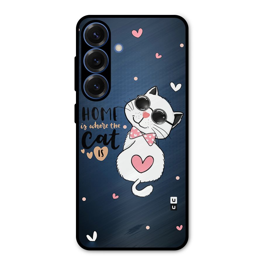 Home Where Cat Metal Back Case for Galaxy S25