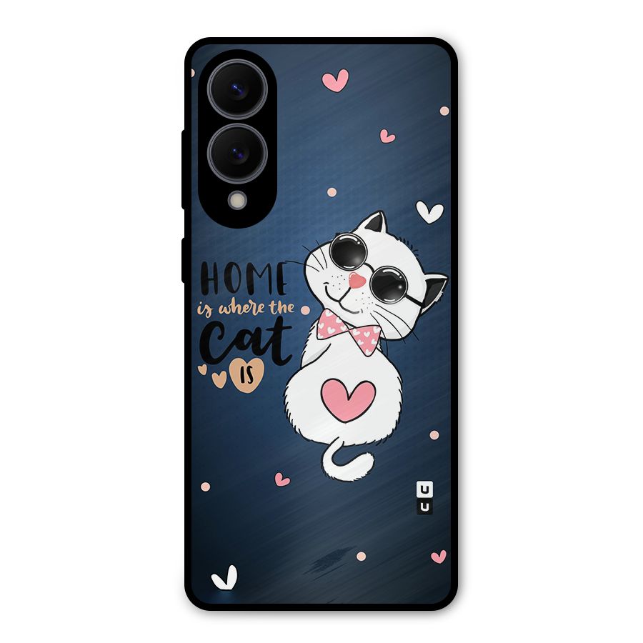 Home Where Cat Metal Back Case for Galaxy S25 Edge