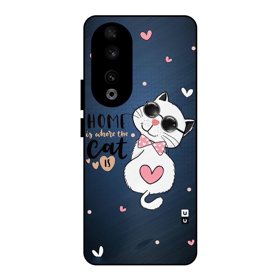 Home Where Cat Metal Back Case for Honor 90