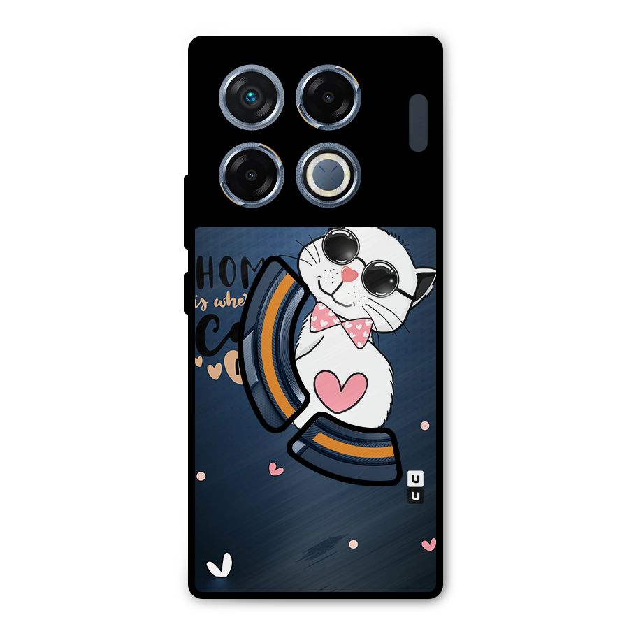 Home Where Cat Metal Back Case for Infinix GT 20 Pro