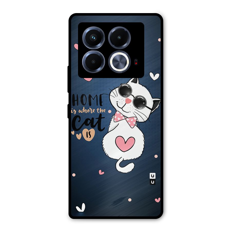 Home Where Cat Metal Back Case for Infinix Note 40 5G