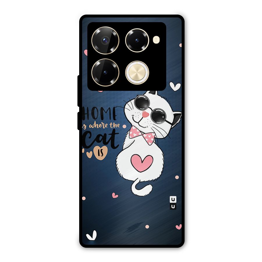 Home Where Cat Metal Back Case for Infinix Note 40 Pro