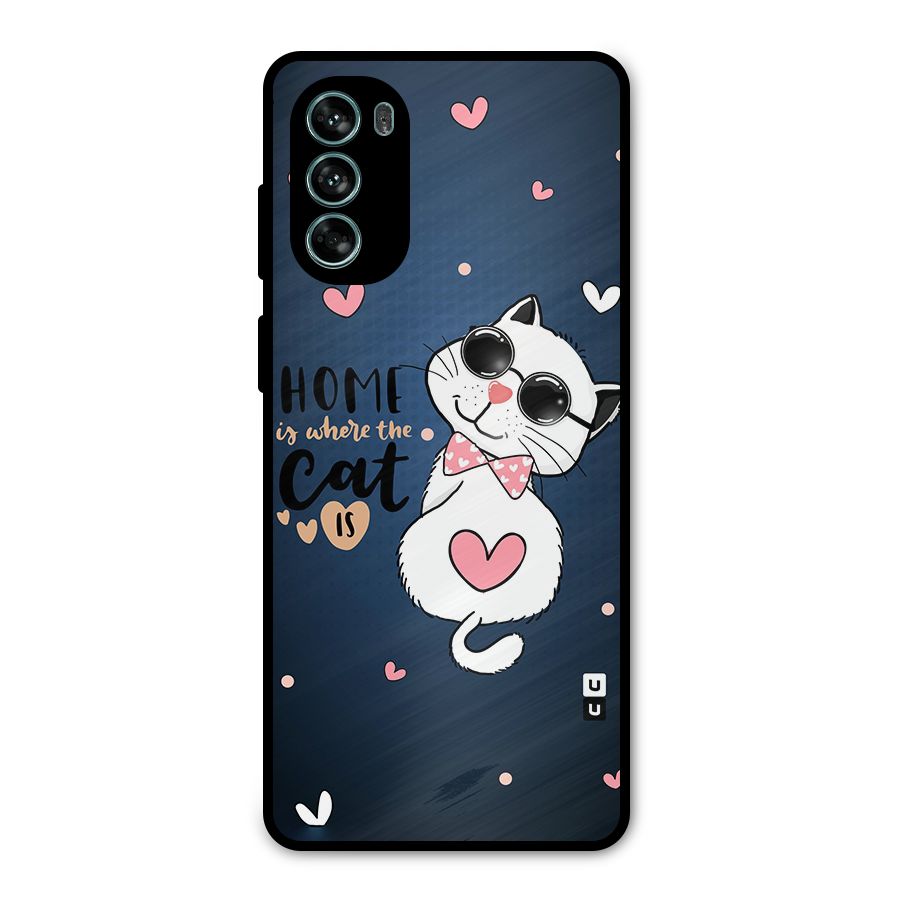 Home Where Cat Metal Back Case for Moto G62