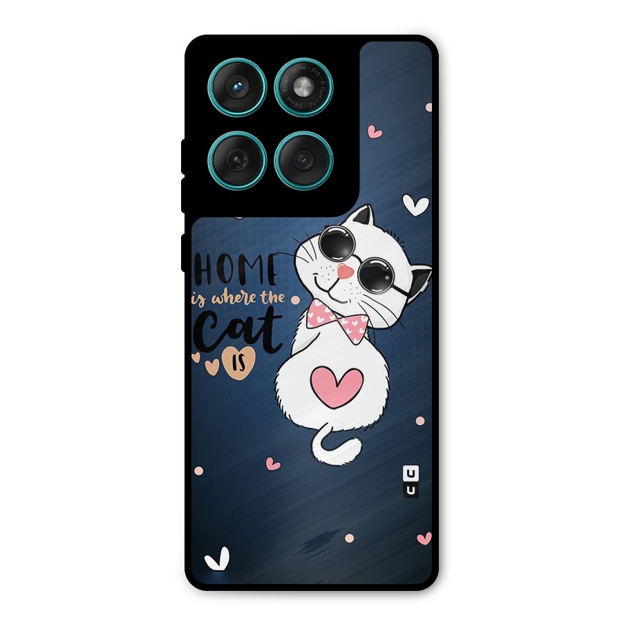 Home Where Cat Metal Back Case for Motorola Edge 60 Fusion
