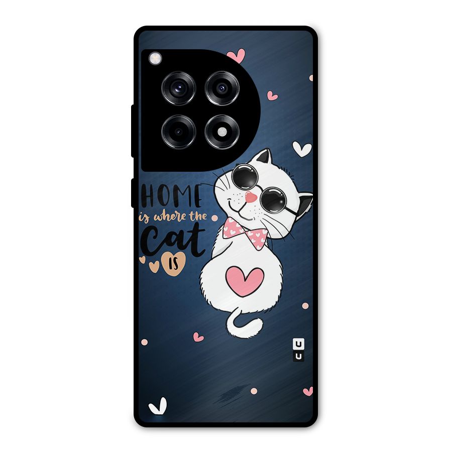 Home Where Cat Metal Back Case for OnePlus 12R