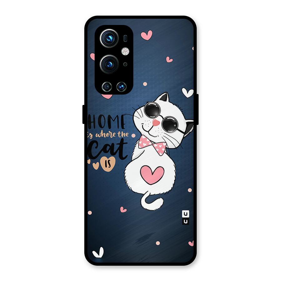 Home Where Cat Metal Back Case for OnePlus 9 Pro