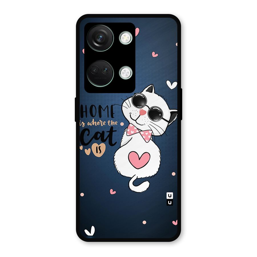 Home Where Cat Metal Back Case for OnePlus Nord 3