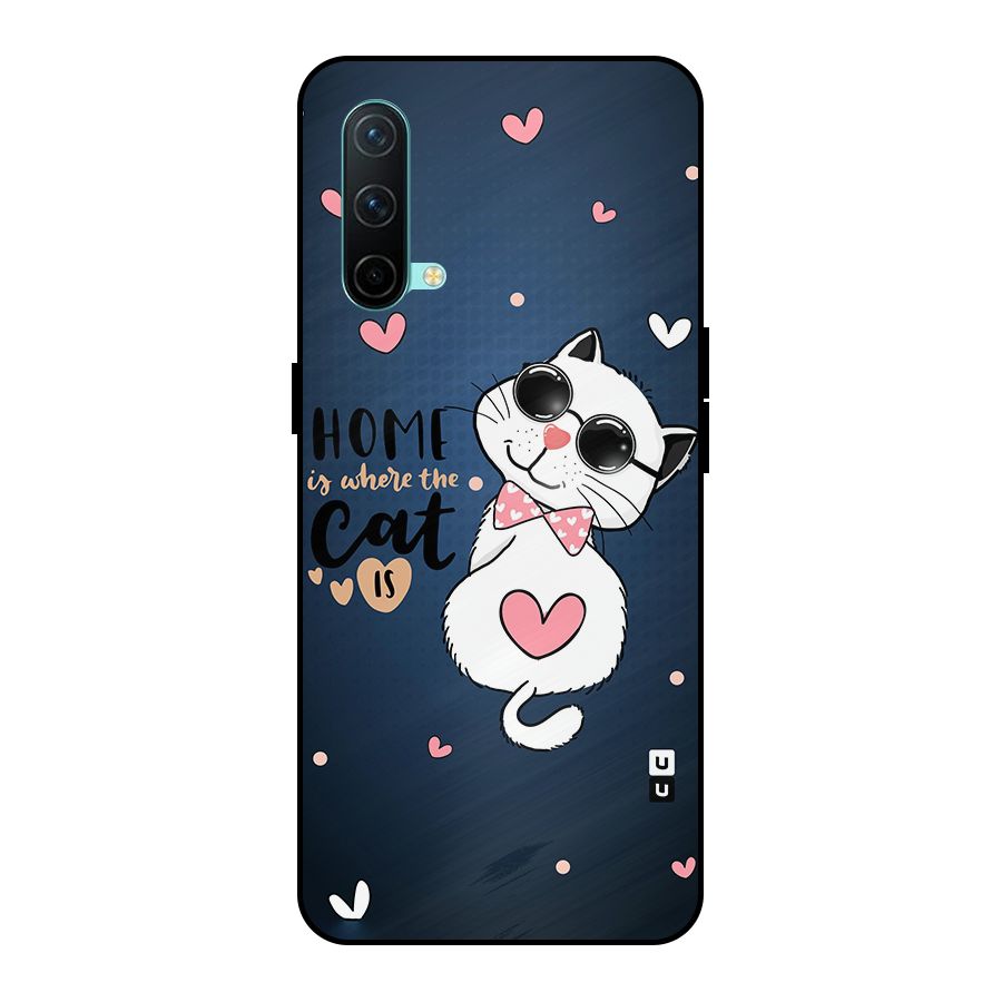 Home Where Cat Metal Back Case for OnePlus Nord CE 5G