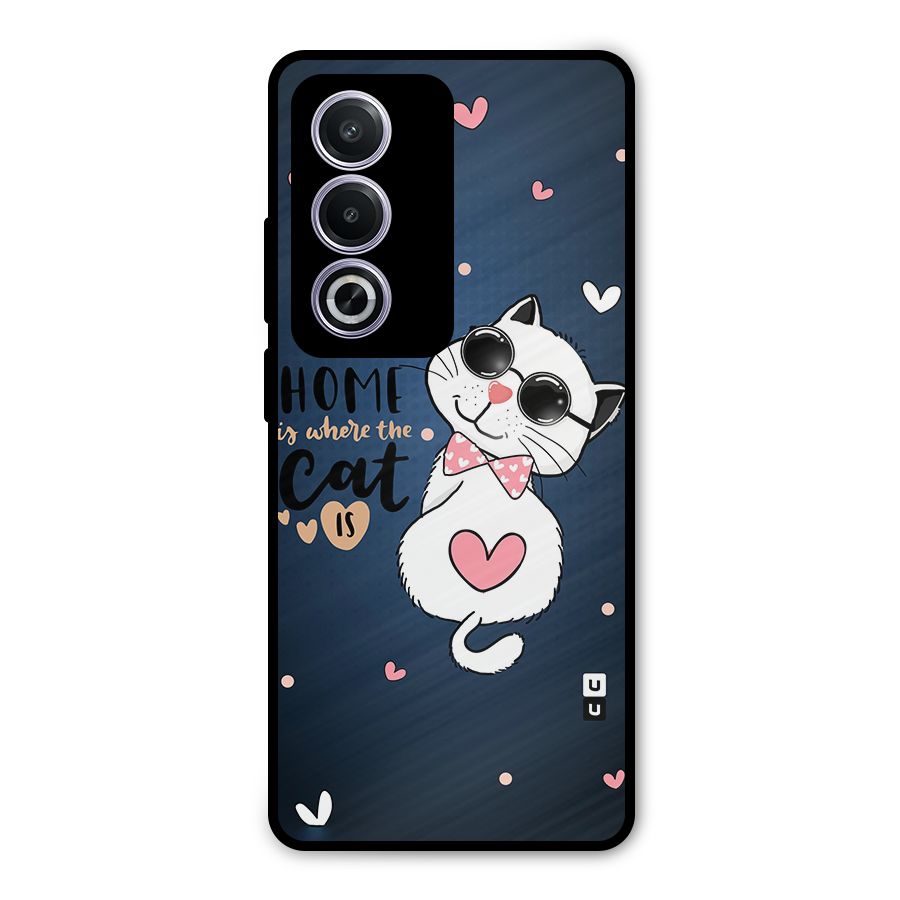 Home Where Cat Metal Back Case for Oppo A3 Pro