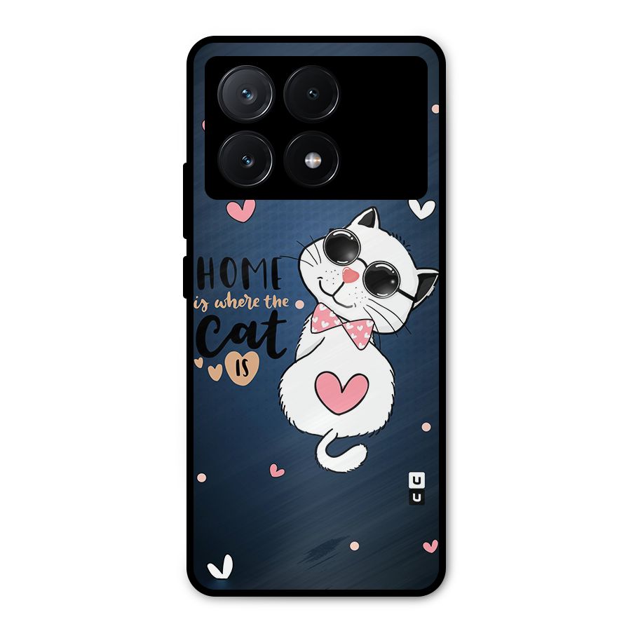 Home Where Cat Metal Back Case for Poco X6 Pro