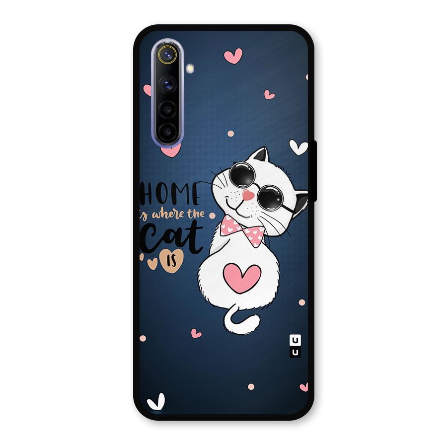 Home Where Cat Metal Back Case for Realme 6